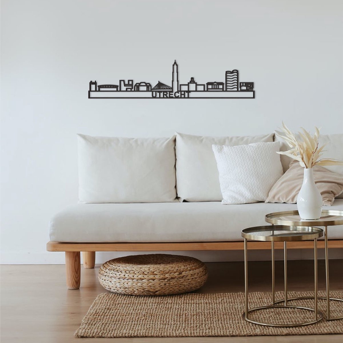 Skyline Utrecht Zwart Mdf 130 Cm Wanddecoratie Voor Aan De Muur Met Tekst City Shapes