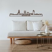 Skyline Deventer Notenhout 130 Cm Wanddecoratie Voor Aan De Muur Met Tekst City Shapes