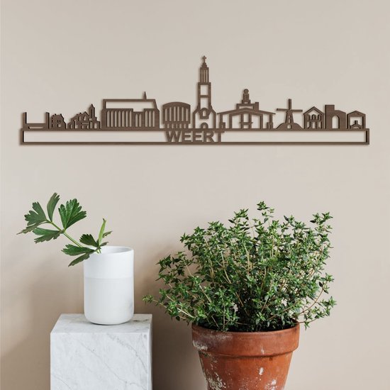 Skyline Weert noyer - 90cm - Décoration murale City Shapes
