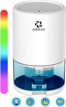 AIRBAN® Extreem stille Luchtontvochtiger met Slaap Modus - Perfecte Condensdroger voor badkamers - Slaapkamers - Caravans - Ontvochtigd 350ml per dag - 2-in-1 Luchtreiniger & Dehum