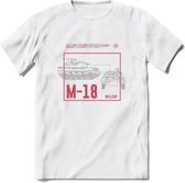 M18 Hellcat leger T-Shirt | Unisex Army Tank Kleding | Dames / Heren Tanks ww2 shirt | Blueprint | Grappig bouwpakket Cadeau - Wit - XXL