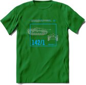 Stug 3 Tank Destroyer leger T-Shirt | Unisex Army Tank Kleding | Dames / Heren Tanks ww2 shirt | Blueprint | Grappig bouwpakket Cadeau - Donker Groen - S