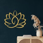 Wanddecoratie | Lotusbloem / Lotus Flower  | Metal - Wall Art | Muurdecoratie | Woonkamer |Gouden| 75x61cm