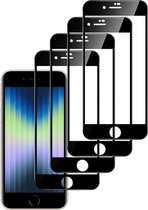 Screenprotector geschikt voor iPhone SE 2022 - Gehard Glas Full Screen Protector - 4x