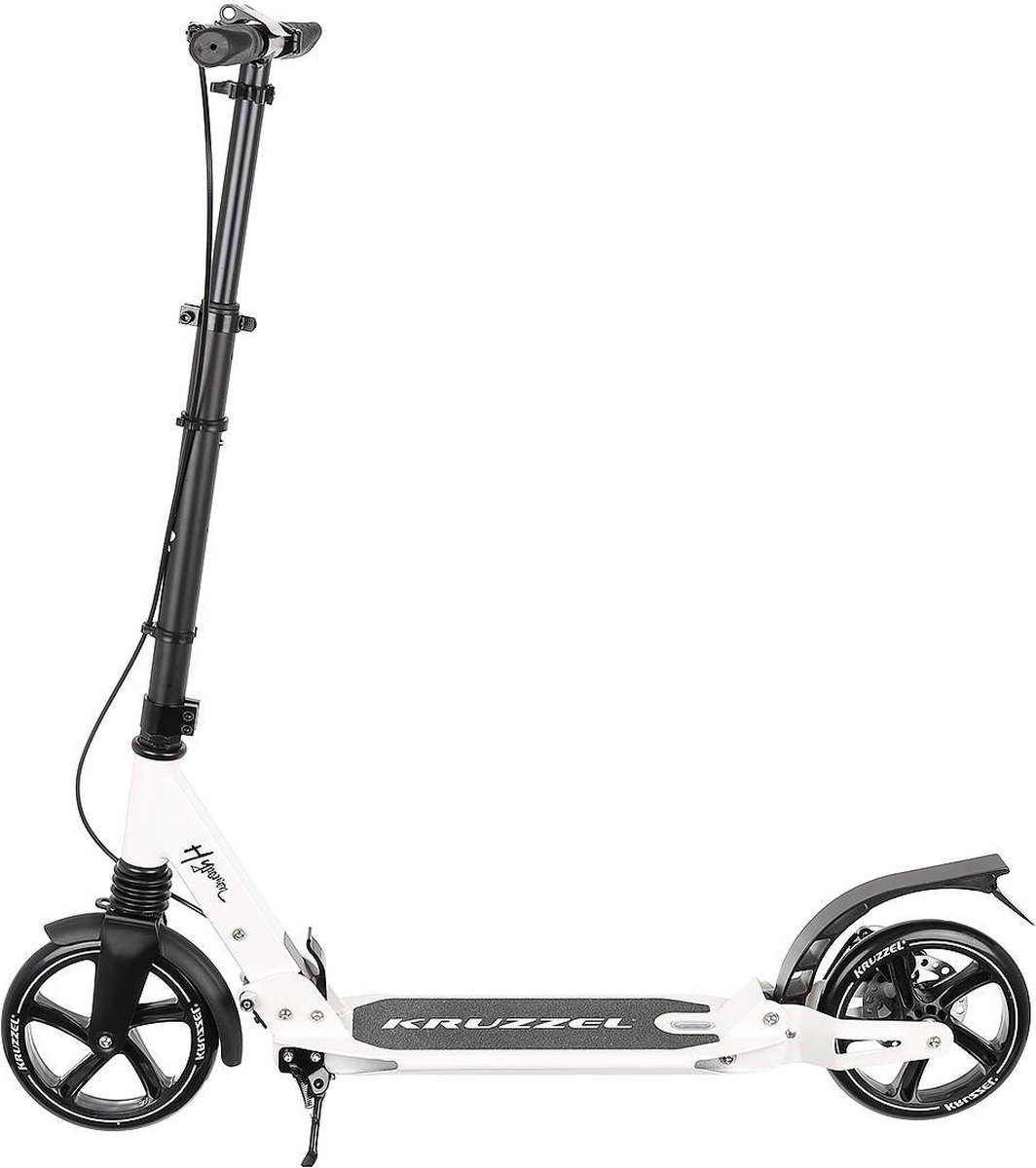 Kruzzel Hyperion City Scooter - Step voor volwassenen - Opvouwbaar - Vering - Schijf rem - 100kg - Autoped - Grote wielen - Wit - Kruzzel Hyperion