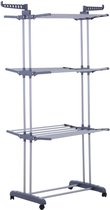 GOLDFAN Kleding Airer Droogrek Extra Grote 4 Tier Kleding Droogrek Rail Rvs Vouwen Platte Voor Gemakkelijk Opslag (Grijs)