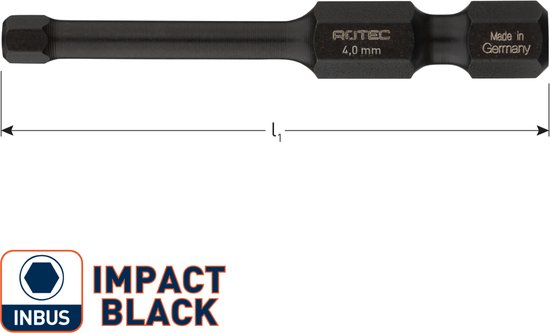 IMPACT insertbit inbus 4,0 L=50mm E 6,3 BASIC - 5 stuks - 8174104 | bol
