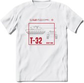 T32 Heavy tank leger T-Shirt | Unisex Army Tank Kleding | Dames / Heren Tanks ww2 shirt | Blueprint | Grappig bouwpakket Cadeau - Wit - XXL