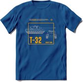 T32 Heavy tank leger T-Shirt | Unisex Army Tank Kleding | Dames / Heren Tanks ww2 shirt | Blueprint | Grappig bouwpakket Cadeau - Donker Blauw - S