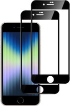 Screenprotector Geschikt voor iPhone SE 2022 - Gehard Glas Full Screen Protector - 2x