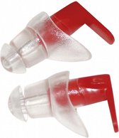 oordoppen polypropeen rood/transparant 2-delig
