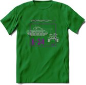 A34 Comet leger T-Shirt | Unisex Army Tank Kleding | Dames / Heren Tanks ww2 shirt | Blueprint | Grappig bouwpakket Cadeau - Donker Groen - S