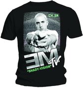 Eminem Heren Tshirt -L- EM TV Shady Vision Zwart
