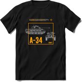 A34 Comet leger T-Shirt | Unisex Army Tank Kleding | Dames / Heren Tanks ww2 shirt | Blueprint | Grappig bouwpakket Cadeau - Zwart - XL