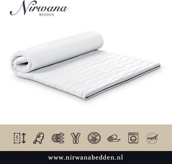 Nirwana - Topper à mémoire de forme - 120x220x12 cm - Surmatelas 30 nuits de sommeil d'essai