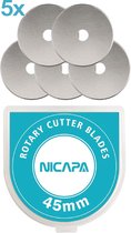 NICAPA - Couteau rotatif - Lames de rechange - Acier inoxydable - ø45 mm - 5 pièces