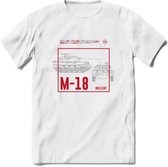 M18 Hellcat leger T-Shirt | Unisex Army Tank Kleding | Dames / Heren Tanks ww2 shirt | Blueprint | Grappig bouwpakket Cadeau - Wit - M