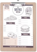Veluw® Menu Klembord - MDF met Metalen Klem - 18,5x24,5cm