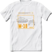 M18 Hellcat leger T-Shirt | Unisex Army Tank Kleding | Dames / Heren Tanks ww2 shirt | Blueprint | Grappig bouwpakket Cadeau - Wit - M