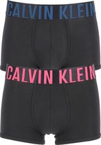 Calvin Klein INTENSE POWER Cotton trunk (2-pack) - heren boxers normale lengte - zwart met gekleurd logo op band -  Maat: M