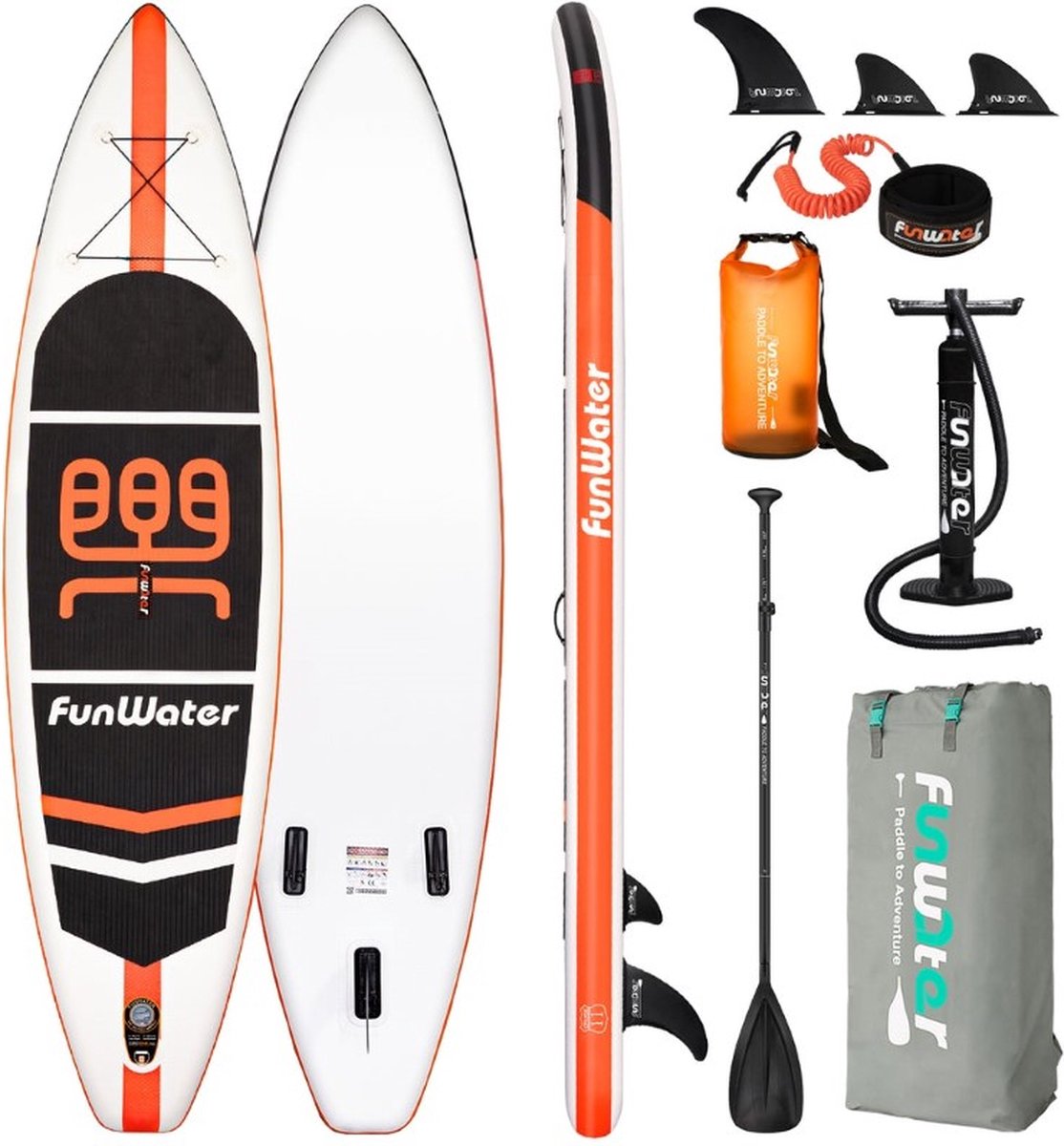 Funwater Cruise 11′ Touring SUP board - Ideaal voor tochtjes - Compleet pakket