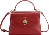 David Jones Small handtas - Croco- Donker rood