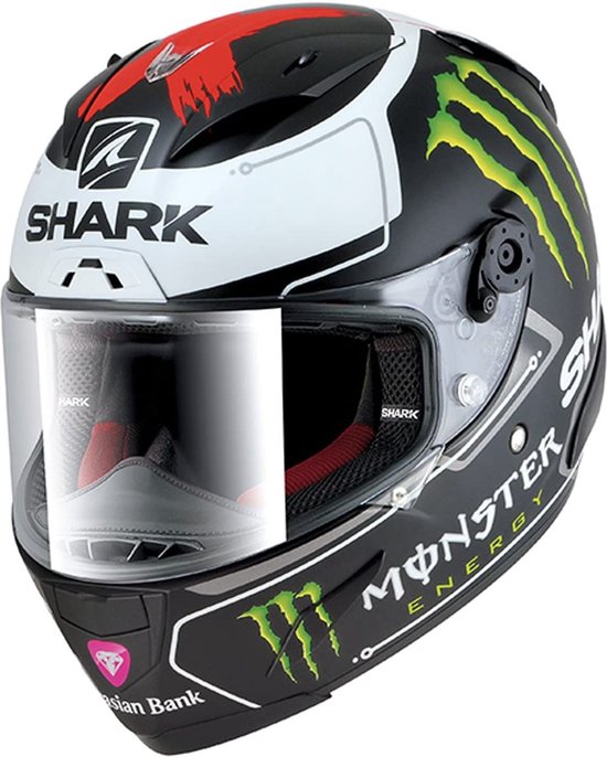 SHARK RACE-R PRO LORENZO MONSTER Casque de moto Casque intégral Zwart mat  Wit Rouge M | bol