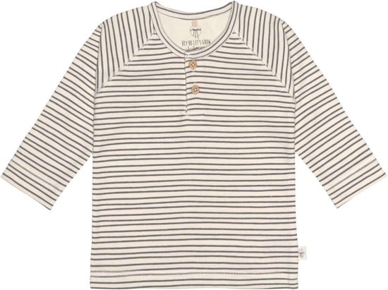 Lassig- lange mouwen-shirt-wit met grijze strepen 74/80