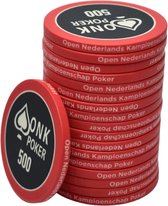 ONK Poker keramische Chips 500 rood (25 stuks) - pokerchips - pokerfiches - poker fiches - keramisch - pokerspel - pokerset - poker set