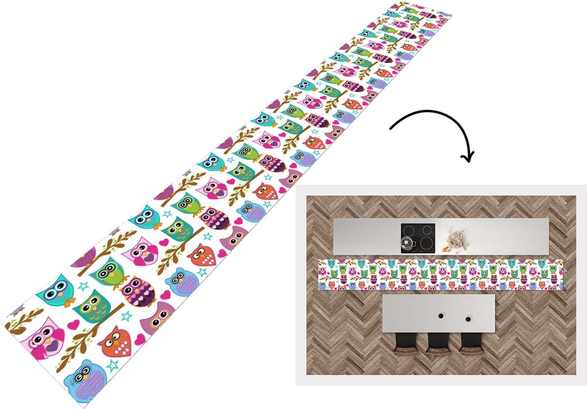 KitchenYeah Keukenloper - Keukenmat - Design - Uilen - Dieren - Keuken vloerkleed multicolor, foto 2