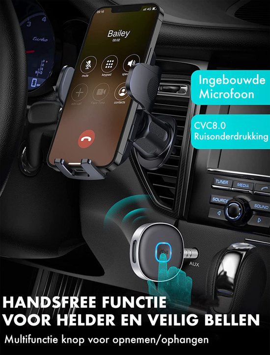 DynaBright Bluetooth Receiver - BT 5.0 - 3.5MM AUX - Bluetooth Ontvanger - Handsfree Bellen - Bluetooth Audio Receiver