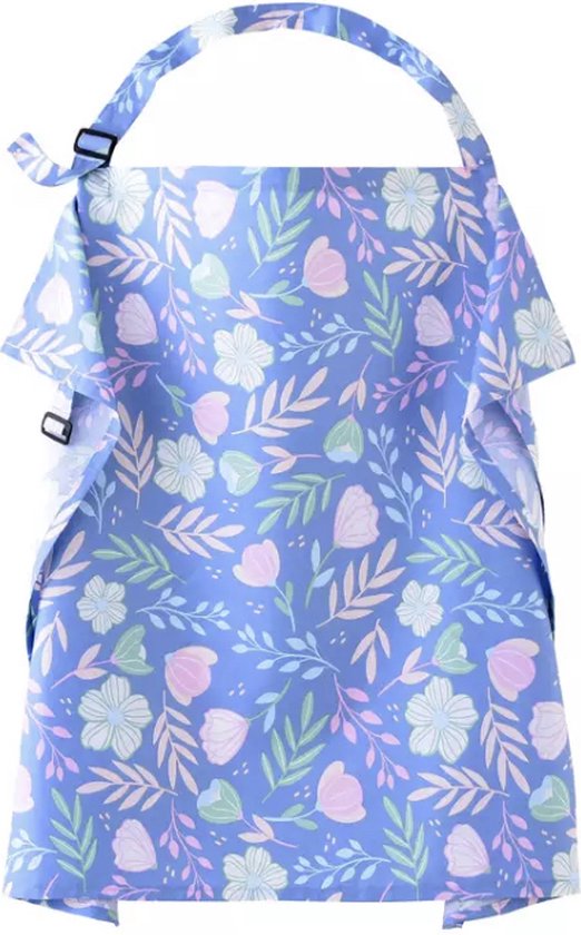  - IL BAMBINI - Borstvoedingsdoek - Voedingsdoek - Doek voor afschermen borstvoeding - Blauw pastelbloemen