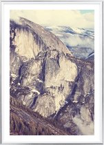 Poster Met Metaal Zilveren Lijst - Yosemite Berg Poster
