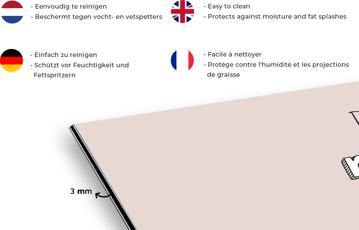 KitchenYeah Spatscherm 120x80 cm - Moederdag aluminium spatwand thumbnail 2