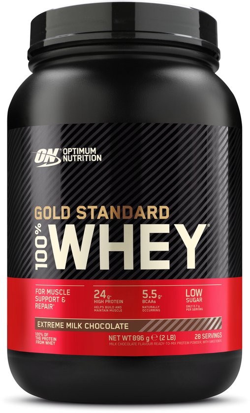 Optimum Nutrition Gold Standard 100% Whey Protein - Extreme Milk Chocolate - Proteine Poeder - Eiwitshake - 900 gram (28 servings)