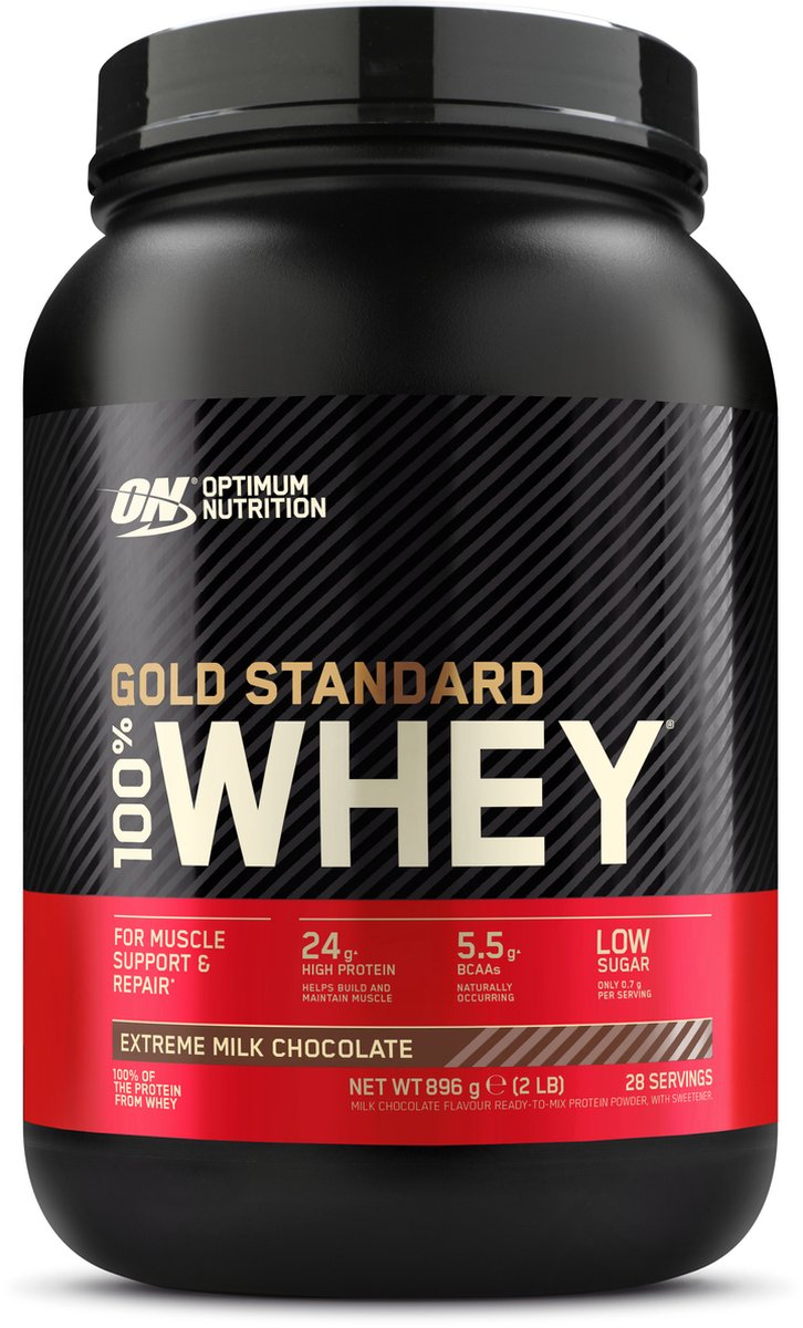 Optimum Nutrition Gold Standard 100% Whey Protein - Extreme Milk Chocolate - Proteine Poeder - Eiwitshake - 900 gram (28 servings)