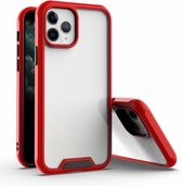 iPhone 13 Pro Max Bumper Case Hoesje - Apple iPhone 13 Pro Max - Transparant / Rood