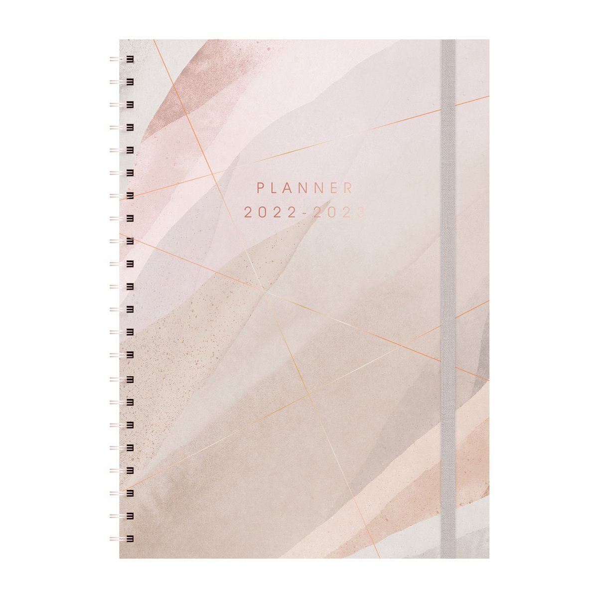Hobbit - Agenda/planner - 2022/2023 - Poederroze abstract - Hardcover - Ringband - 30,3x23cm(A4)