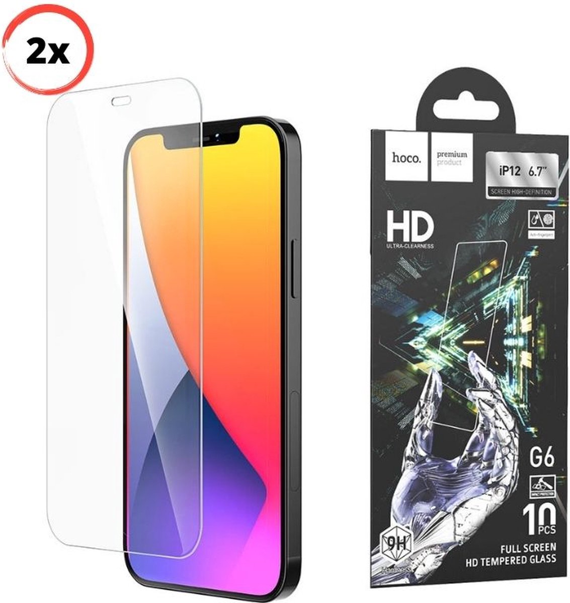 2x Screenprotector iPhone 12 Pro Max - Gorilla Glas - 6.7 Inch