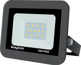 Braytron LED Buitenlamp Schijnwerper  Breedstraler Floodlight -Grijs -Waterdicht IP65-10W -3000K Warm wit licht