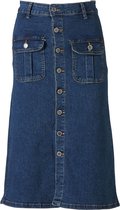 Dames rok denim met knopen lang met stretch | Maat S