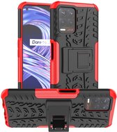 Realme 8i Hoesje Hybride Kickstand Back Cover Rood