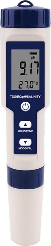 Delicino 5 in 1 Water Kwaliteit Tester - Digitale Water Thermometer -  Aquarium Meter -... | bol.com