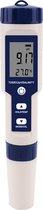Maenor® 5 in 1 Water Kwaliteit Tester - Digitale Water Thermometer - Aquarium Meter - Waterdicht - Ph - Tds - Ec - Temperatuur - Zoutgehalte - Voor Zwembad, aquarium, grond - Watertester