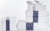 Homéé 15 delige baddoekenset Essentials 1 badlaken 2 handdoeken 6 gastendoekjes 6 washandjes wit 100% katoen 550g. m²
