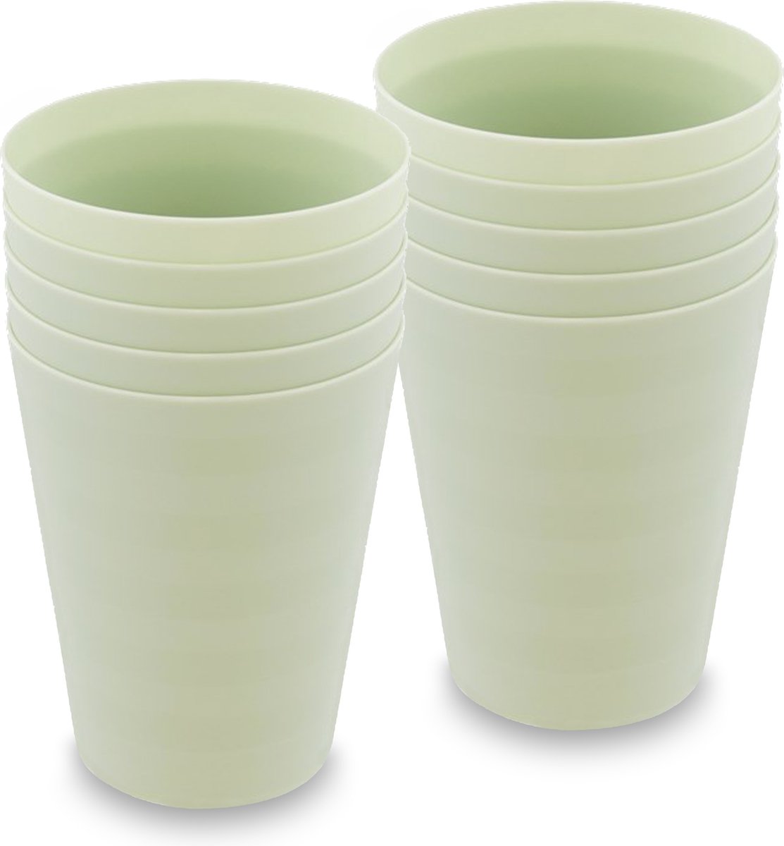 In Round Herbruikbare Plastic Drink bekers – 10 Stuks – Groen