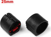 FSW-Products - 2 Stuks Meubelonderzetters voor Buisframe - Voor Slede/Buis Frame van 25mm - Zelfklemmend - Meubelonderzetter - Stoelpootdop - Kunststof - Stevig - Meubelvilt - Vilt