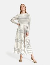 TAIFUN Dames Midi-jurk met borduursel-print Offwhite gemustert-46