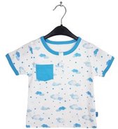 Drieling set van 3x Lullaby t-shirt wit blauwdonkerblauw 6-12 mnd