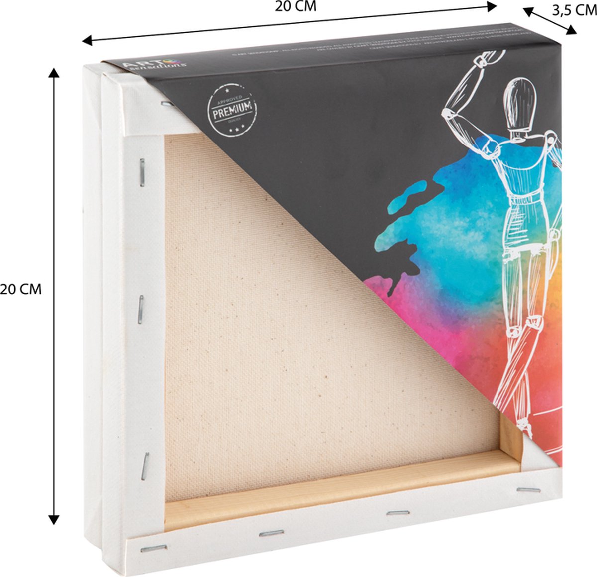Schildersdoeken Set 24pcs - Formaat 20x20 cm - Hoogwaardige Canvas voor Acryl, Olie & Aquarel - Perfect voor Kunstenaars & Hobbyisten — afbeelding 10